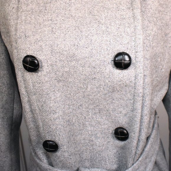 NWT Express Women's Gray Recycled Wool Pea Coat Size Medium - New Winter Coat - Picture 3 of 12